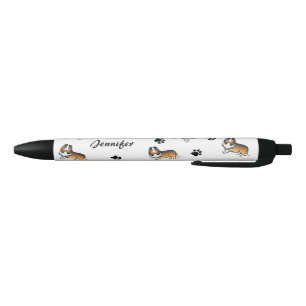 Sable Rough Collie Hunde mit Pfoten & Namen Kugelschreiber