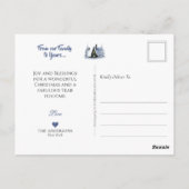 Sable Rough Collie & Lamb, Magic White Christmas - Postkarte (Rückseite)