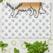 Sable Rough Collie Niedlich Cartoon Dog & Paws Geschirrtuch (Gefaltet)