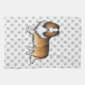 Sable Rough Collie Niedlich Cartoon Dog & Paws Geschirrtuch (Horizontal)