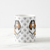 Sable Rough Collie Niedlich Cartoon Dog & Paws Kaffeetasse (Mittel)