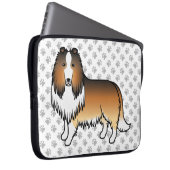 Sable Rough Collie Niedlich Cartoon Dog & Paws Laptopschutzhülle (Vorne Rechts)