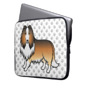 Sable Rough Collie Niedlich Cartoon Dog & Paws Laptopschutzhülle (Vorderseite Links)