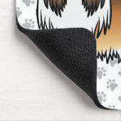 Sable Rough Collie Niedlich Cartoon Dog & Paws Mousepad (Ecke)