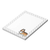 Sable Rough Collie Niedlich Cartoon Dog & Paws Notizblock (Rotiert)