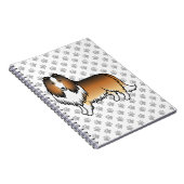 Sable Rough Collie Niedlich Cartoon Dog & Paws Notizblock (Rechte Seite)
