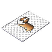 Sable Rough Collie Niedlich Cartoon Dog & Paws Notizblock (Linke Seite)