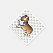 Sable Rough Collie Niedlich Cartoon Dog & Paws Serviette (Ecke)