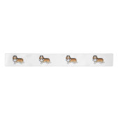 Sable Rough Collie Niedlich Cartoon Dog Satinband (Vorderseite)