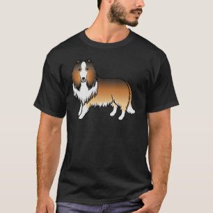 Sable Rough Collie Niedlich Cartoon Dog T-Shirt