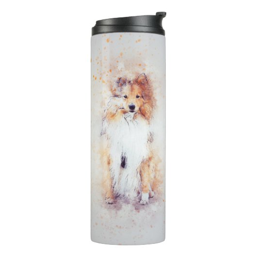 Sable Rough Collie Puppy Thermosbecher (Nach links gedreht)