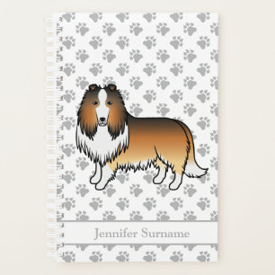 Sable Rough Collie Süßer Cartoon-Hund & Name Planer