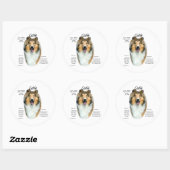 Sable Rough Collie Treffen Sie die Rasse - Aufkleb Runder Aufkleber (Blatt)