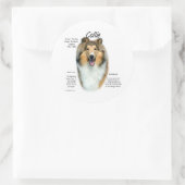Sable Rough Collie Treffen Sie die Rasse - Aufkleb Runder Aufkleber (Tasche)