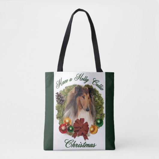 Sable Rough Collie Weihnachten Tasche (Vorderseite)