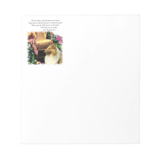 Sable Rough Collie wo Liebe wächst Notizblock (Vorderseite)