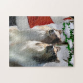 Sable Rough Colliese mit Weihnachten Puzzle (Horizontal)