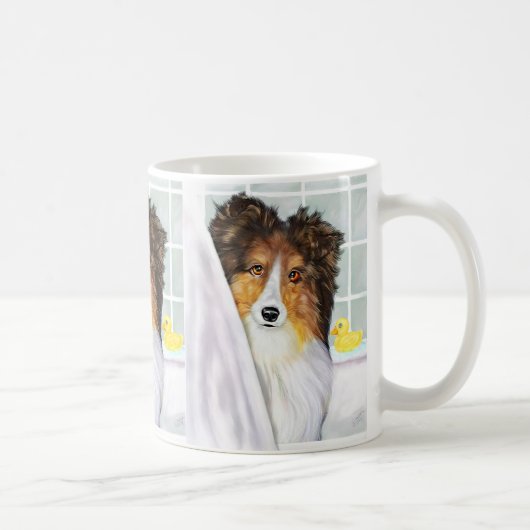 Sable Sheltie Bath Kaffeetasse (Rechts)
