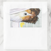 Sable Sheltie Bath Rechteckiger Aufkleber (Tasche)