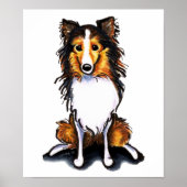 Sable Sheltie Shetland Sheepdog Setzt Hübsch Poster (Vorne)