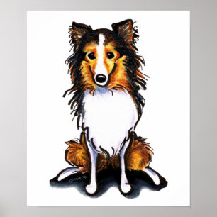 Sable Sheltie Shetland Sheepdog Setzt Hübsch Poster