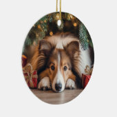 Sable Sheltie Weihnachten Keramik Ornament (Rechts)