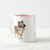 Sable Sheltie Wein Humor Geschenk Zweifarbige Tasse (Vorderseite Links)