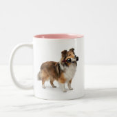 Sable Sheltie Wine Humor Gift Zweifarbige Tasse (Links)