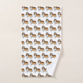 Sable Shetland Sheepdog Cartoon Dog Muster Badhandtuch Set (Handtuch)
