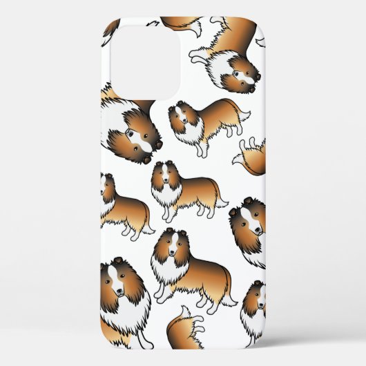 Sable Shetland Sheepdog Cartoon Dog Muster Case-Mate iPhone Hülle (Rückseite)