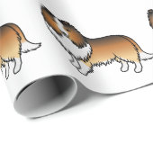 Sable Shetland Sheepdog Cartoon Dog Muster Geschenkpapier (Rolleneckpunkt)