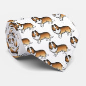 Sable Shetland Sheepdog Cartoon Dog Muster Krawatte (Gerollt)
