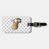 Sable Shetland Sheepdog Cartoon Dog & Text Gepäckanhänger (Vorderseite horizontal)