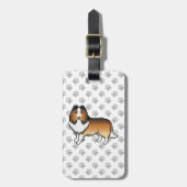 Sable Shetland Sheepdog Cartoon Dog & Text Gepäckanhänger (Vorderseite vertikal)
