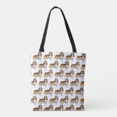 Sable Shetland Sheepdog Hund und Knochen & Name Tasche (Rückseite)