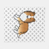 Sable Shetland Sheepdog Sheltie Cartoon Dog Fleecedecke (Vorderseite (Horizontal))