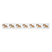 Sable Shetland Sheepdog Sheltie Cartoon Dog Satinband (Vorderseite)
