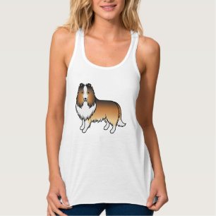 Sable Shetland Sheepdog Sheltie Cartoon Dog Tank Top