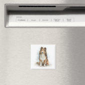 Sable Shetland Sheepdog Watercolor Art Magnet (In Situ (Geschirrspüler))