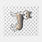 Sable Siberian Husky Cartoon Dog & Paws Fleecedecke (Vorderseite (Horizontal))