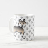 Sable Siberian Husky Cartoon Dog & Paws Kaffeetasse (Vorderseite Links)