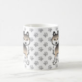 Sable Siberian Husky Cartoon Dog & Paws Kaffeetasse (Mittel)