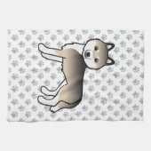 Sable Siberian Husky Niedlich Cartoon Dog Geschirrtuch (Horizontal)