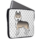 Sable Siberian Husky Niedlich Cartoon Dog Laptopschutzhülle (Vorne Rechts)