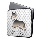 Sable Siberian Husky Niedlich Cartoon Dog Laptopschutzhülle (Vorderseite Links)