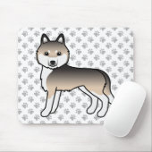 Sable Siberian Husky Niedlich Cartoon Dog Mousepad (Mit Mouse)