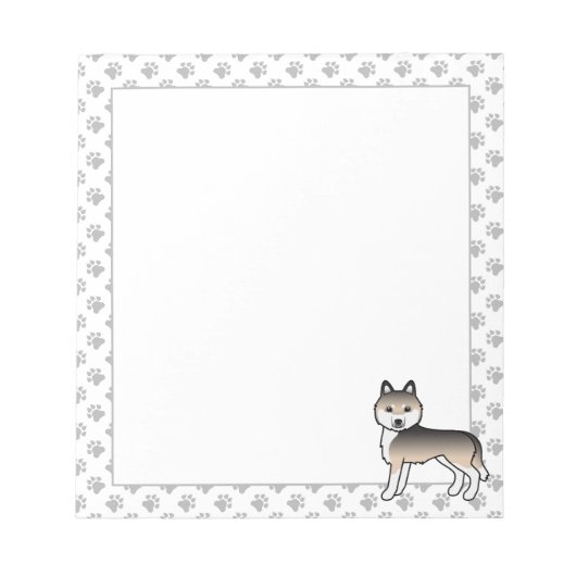 Sable Siberian Husky Niedlich Cartoon Dog Notizblock (Vorderseite)