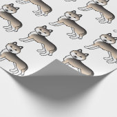 Sable Siberian Husky Niedlich Dog Pattern Geschenkpapier (Ecke)