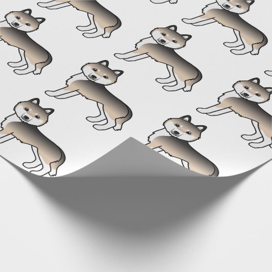 Sable Siberian Husky Niedlich Dog Pattern Geschenkpapier (Ecke)