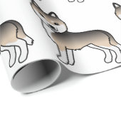 Sable Siberian Husky Niedlich Dog Pattern Geschenkpapier (Rolleneckpunkt)